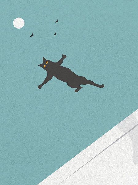 Minimal art kat sprong van RickyAP
