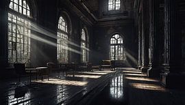 Lost Place groot gebouw van binnenuit