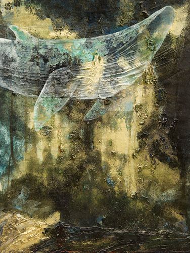 Whale in blue and gold