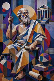 Portrait de Socrate – Philosophe et penseur grec légendaire sur Galerie Hoppenbrouwers