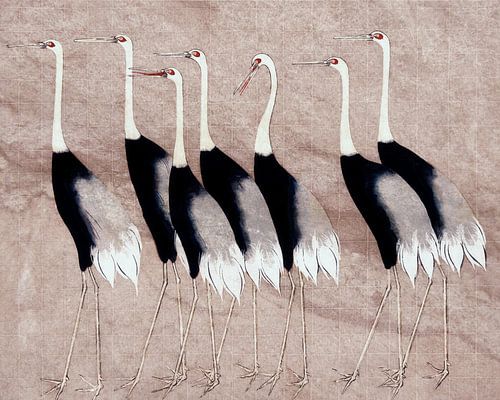 Japan kranen op diepe textuur