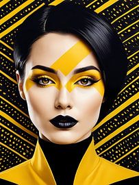 Pop Art Woman Portrait Abstract Geometric Art by 1xMerch