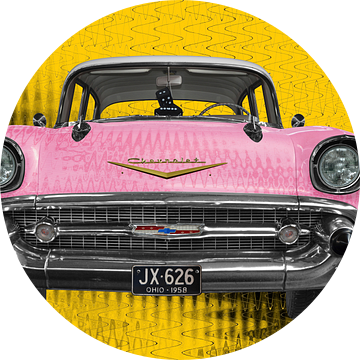 Chevrolet Bel Air 1957 nieuw gecreëerd in roze van aRi F. Huber