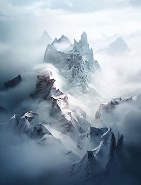 Alpenlandschap in de winter van fernlichtsicht