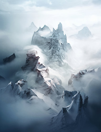 Paysage alpin en hiver
