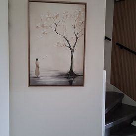 Kundenfoto: Japandi, Schmetterlingsbaum von Caroline Guerain, auf leinwand