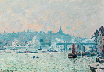 Alfred Sisley,Vue de la Tamise et du pont dearing Cross