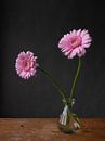 Foto print  | roze gerbera's | roze bloem | modern | botanisch | bloemen | lente van Jenneke Boeijink thumbnail