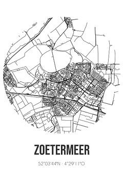 Zoetermeer (Zuid-Holland) | Landkaart | Zwart-wit van MijnStadsPoster