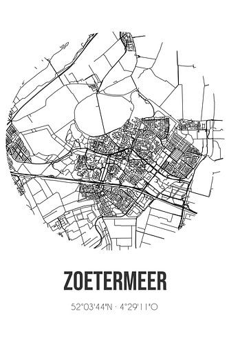 Zoetermeer (Südholland) | Karte | Schwarz-Weiß