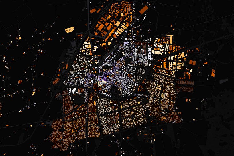 Kaart van Roosendaal abstract van Maps Are Art
