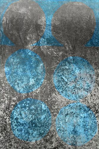 Modern abstract expressionisme. Minimalistische vormen in blauw en grijs