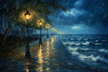 Rainy coastal road by Poster Art Shop