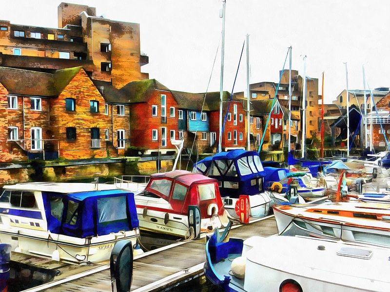 St Katharine Docks Boats 6 by Dorothy Berry-Lound