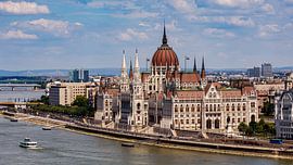The Hungarian Parliament in Budapest on the Danube by Roland Brack