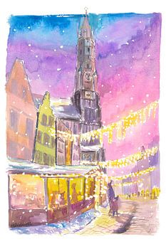 Landshut Kerst Winter Gezellige hutten bij nacht
