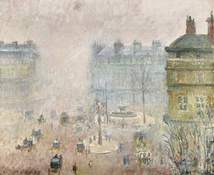 Place du Théâtre Français: Fog Effect, Camille Pissarro by Masterful Masters