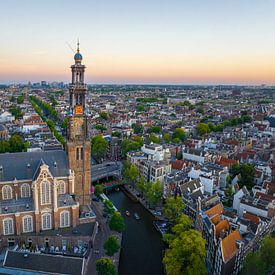The Amsterdam Westertoren during twilight by Frank Maters
