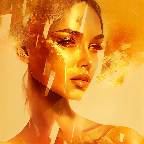 Women's face with double exposure. Part 4