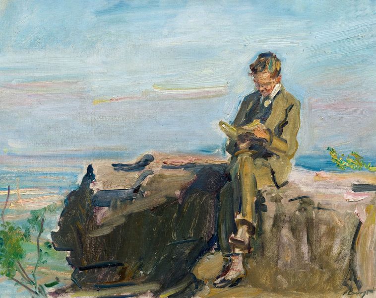 Teacher Pullmann on the rock of Neukastel - Max Slevogt by Mooie Meesters