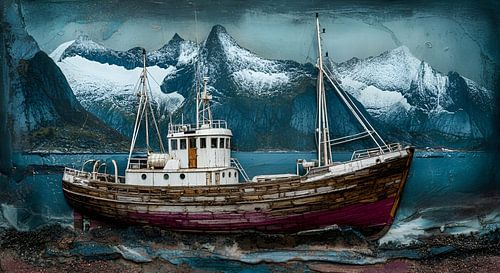 Lofoten Fjord in winter