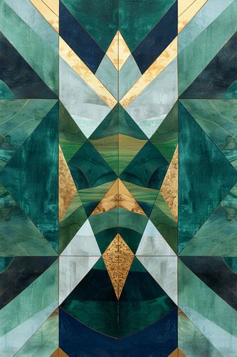 Green abstract art for the wall by Digitale Schilderijen