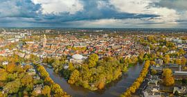 Zwolle city aerial view during a stromy autumn day by Sjoerd van der Wal Photography