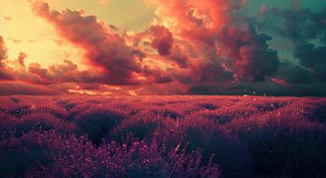 Lavendel droom in het ochtendlicht van fernlichtsicht