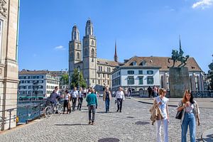 Zürich - Münsterbrücke und Kirche Grossmünster