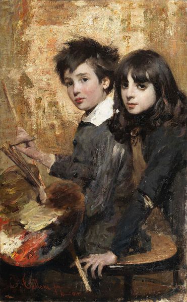 Cesare Tallone~der junge Maler von finemasterpiece