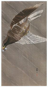 Ohara Koson - Sea eagle in the rain (edited) by Peter Balan