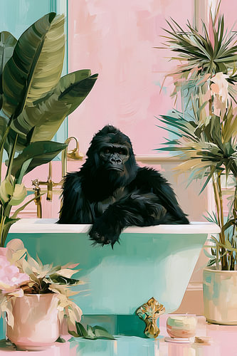 Gorilla Bathtub Bathroom | Tropical