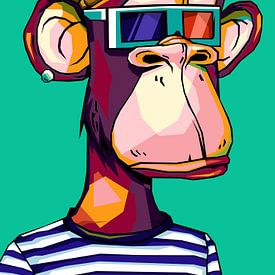 Les singes, animaux populaires, dans une superbe affiche pop art sur miru arts