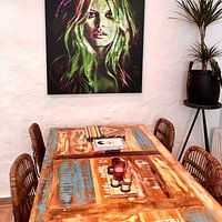 Klantfoto: Brigitte Bardot Mode Pop Art van Felix von Altersheim, op canvas