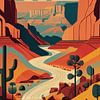 Vintage poster van de Grand Canyon in Arizona. van Patricia Hofmeester