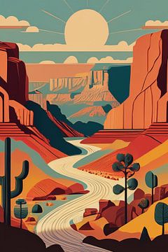 Vintage poster of the Grand Canyon in Arizona.
