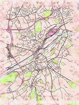 Kaart van Châtelet in de stijl 'Soothing Spring' van Maporia