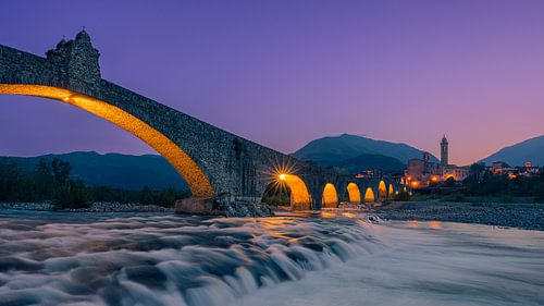 Zonsondergang in Bobbio