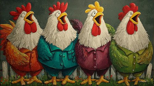 Pratende / Zingende Kippen