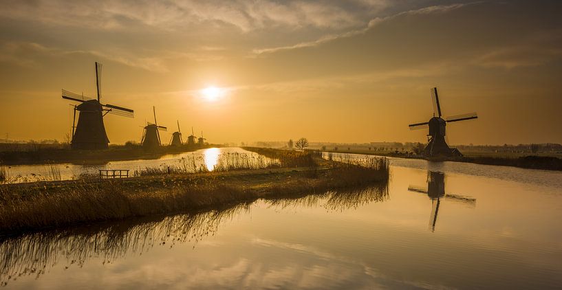 Lever de soleil à Kinderdijk par Mark De Rooij