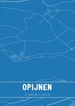 Blaupause | Karte | Opijnen (Gelderland) von Rezona