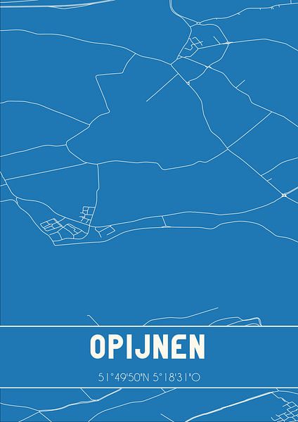 Blueprint | Map | Opijnen (Gelderland) by Prints of Place