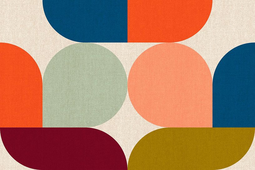 Autumnal geometry, cheerful organic shapes Abstraction by FRESH Fine Art