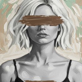 aardetinten - abstract art woman 3 van TW living