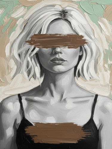 aardetinten - abstract art woman 3 von TW living