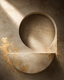 Abstract architecture in light and gold