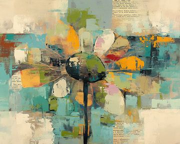 Abstract modern Bloemen van Abstract Schilderij