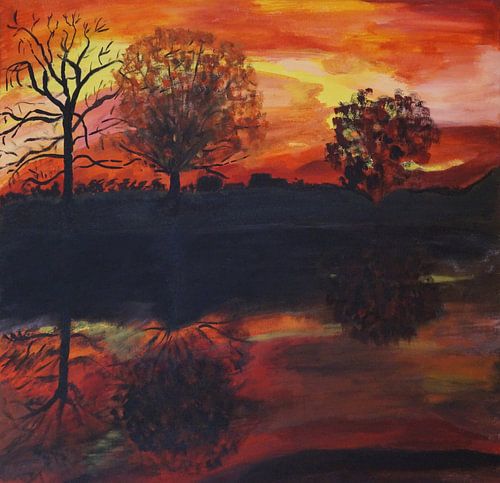 Sonnenuntergang am Fluss III
