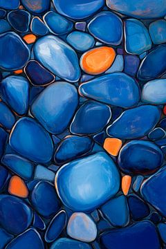 Blue pebble pattern - dynamic and colourful by Poster Art Shop