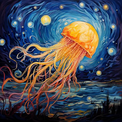 Qualle Van Gogh-Stil